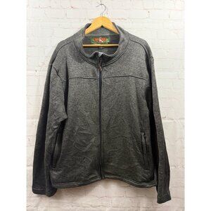 Trail Crest Sweater Jacket Mens Size 2XL Heather Gray Mock Neck Full Zip